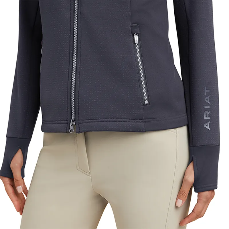 Ariat Lumina Full Zip Ladies Hooded Sweatshirt - Ebony-2