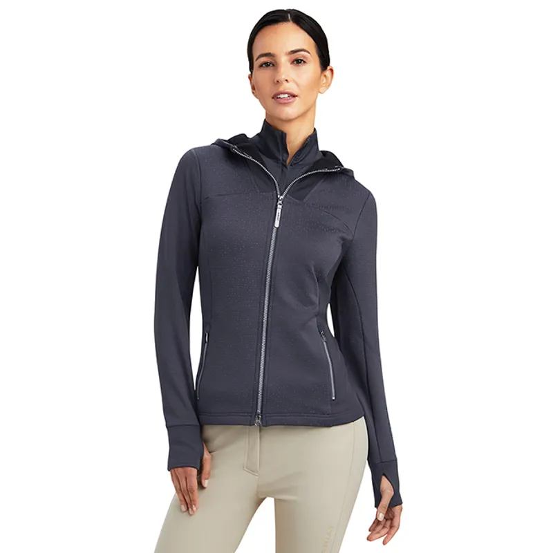Ariat Lumina Full Zip Ladies Hooded Sweatshirt - Ebony-1