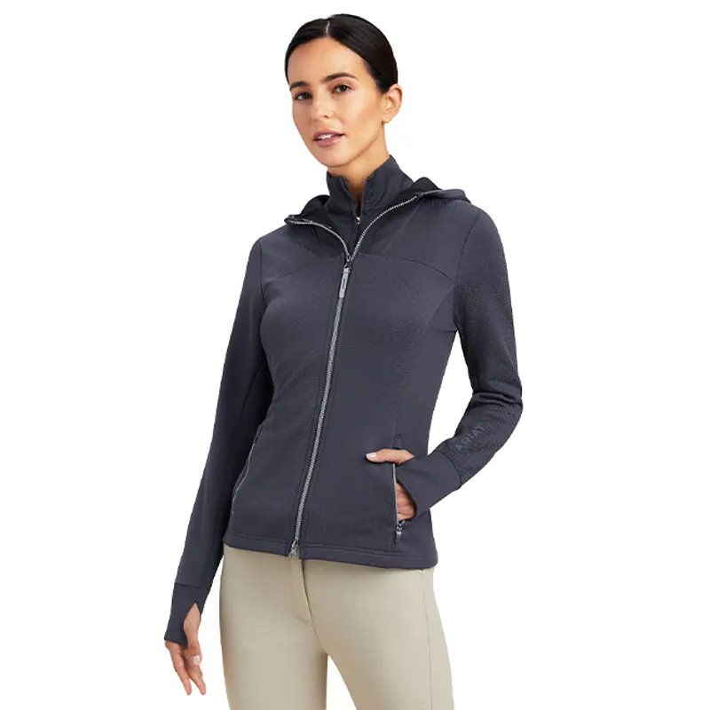 Ariat Lumina Full Zip Ladies Hooded Sweatshirt - Ebony