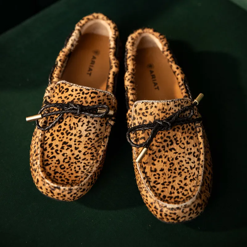 Ariat Margot Womens Driving Moccasins - Mini Cheetah Hair On-4