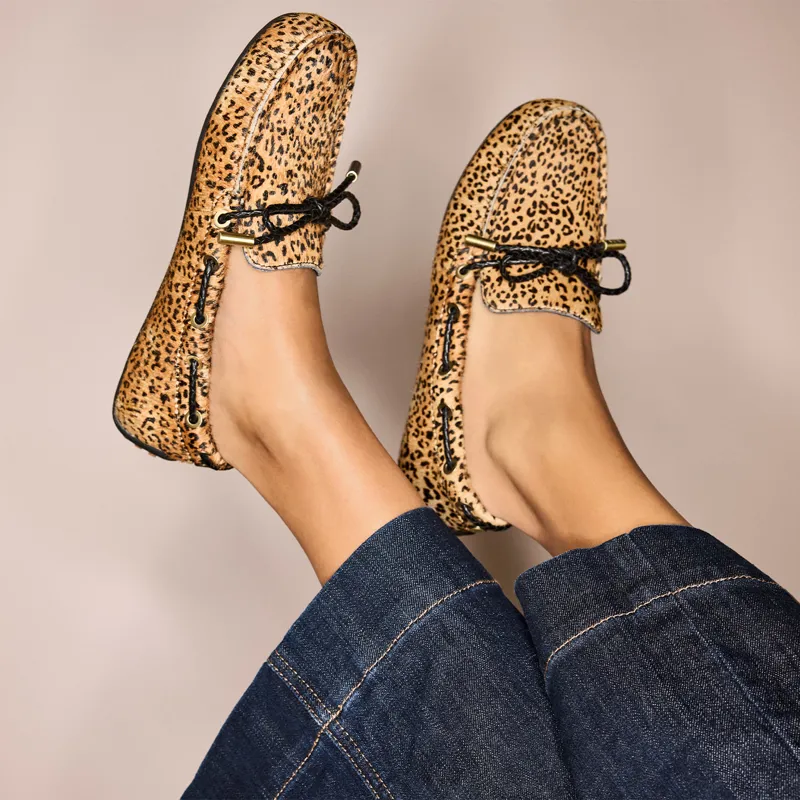 Ariat Margot Womens Driving Moccasins - Mini Cheetah Hair On-6