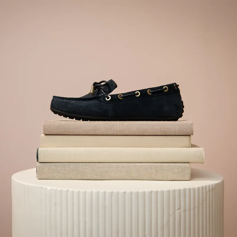 Ariat Margot Womens Driving Moccasins - Navy Suede-4
