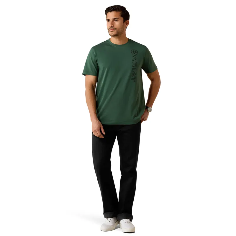 Ariat Vertical Logo Mens Tee - Monstera-3