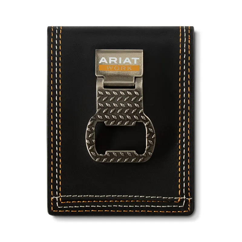 Ariat Work Canvas Bottle Opener BiFold Wallet - Black