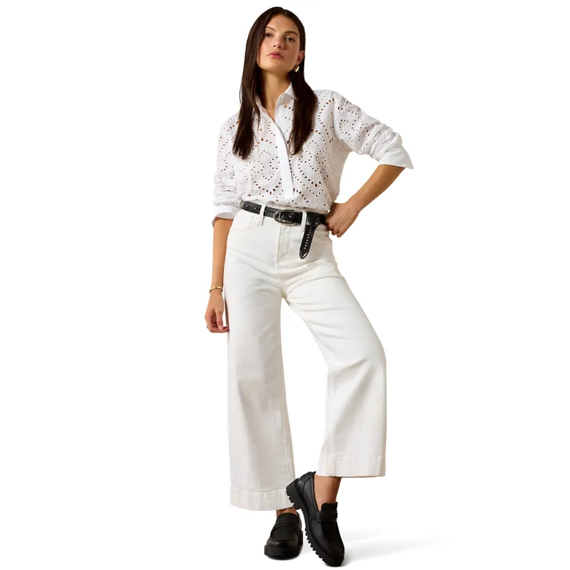 Ariat Country Millington Womens Blouse - White-3