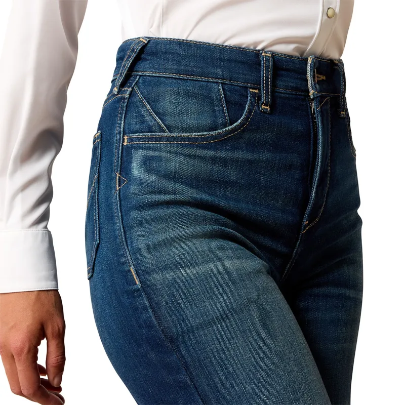 Ariat Fiona Womens Mid Rise Boot Cut Jeans - Blue-2