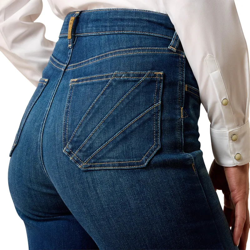 Ariat Fiona Womens Mid Rise Boot Cut Jeans - Blue-3