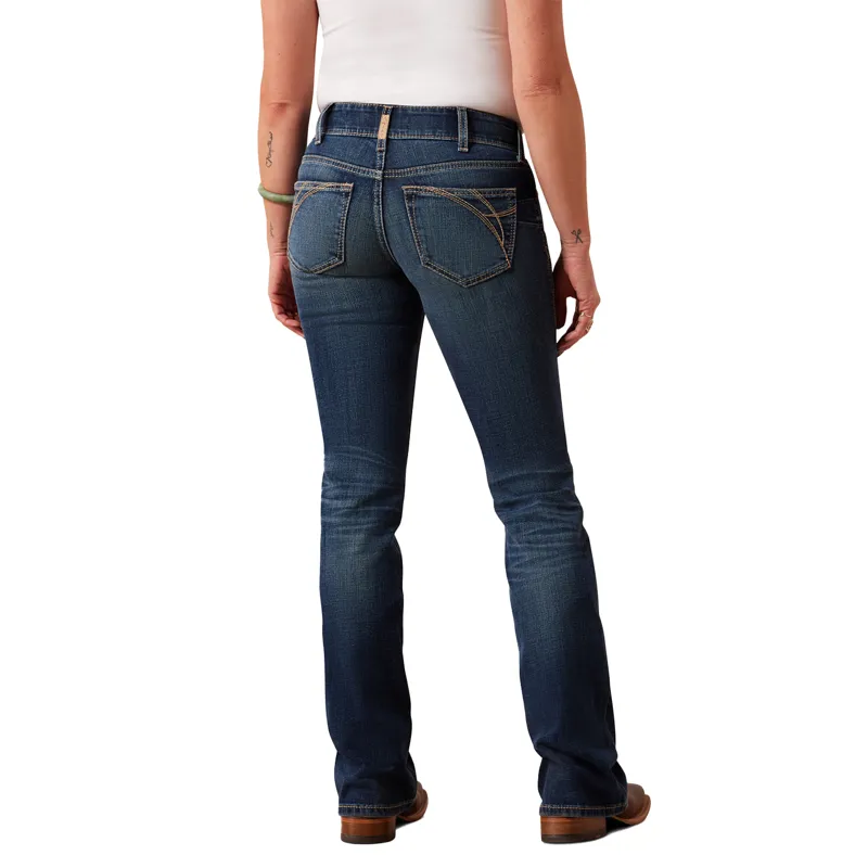 Ariat Fiona Womens Mid Rise Boot Cut Jeans - Blue-4