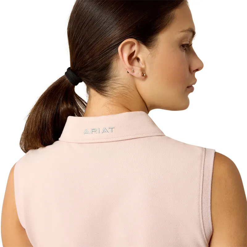 Ariat Prix 3.0 Womens Sleeveless Polo Shirt - Sepia Rose-3
