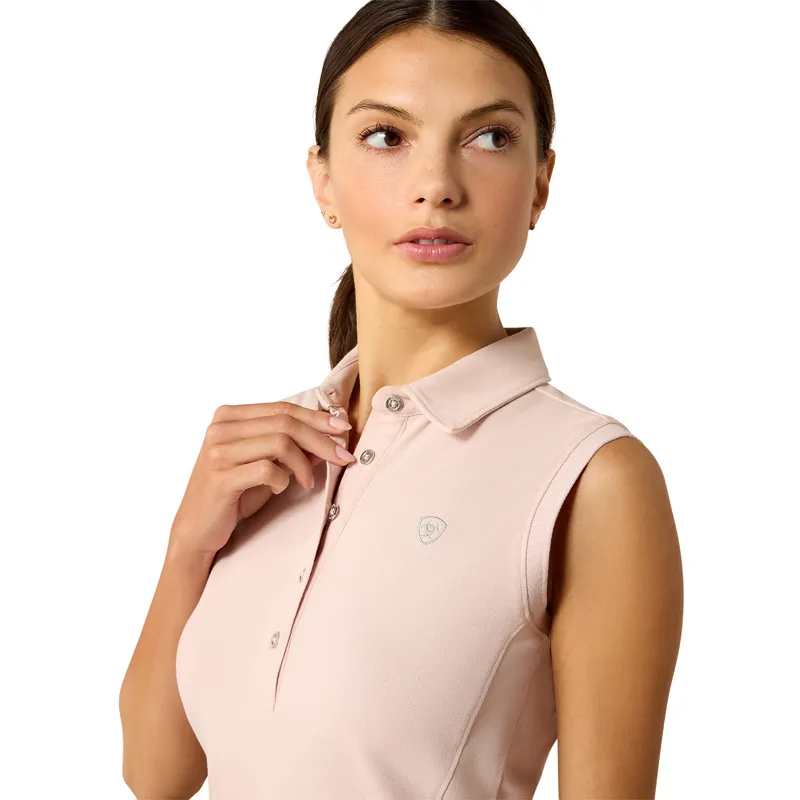 Ariat Prix 3.0 Womens Sleeveless Polo Shirt - Sepia Rose-2
