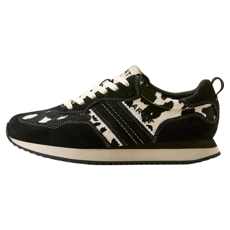Ariat Ranch Runner Womens Trainers - Black/White Hair On-6