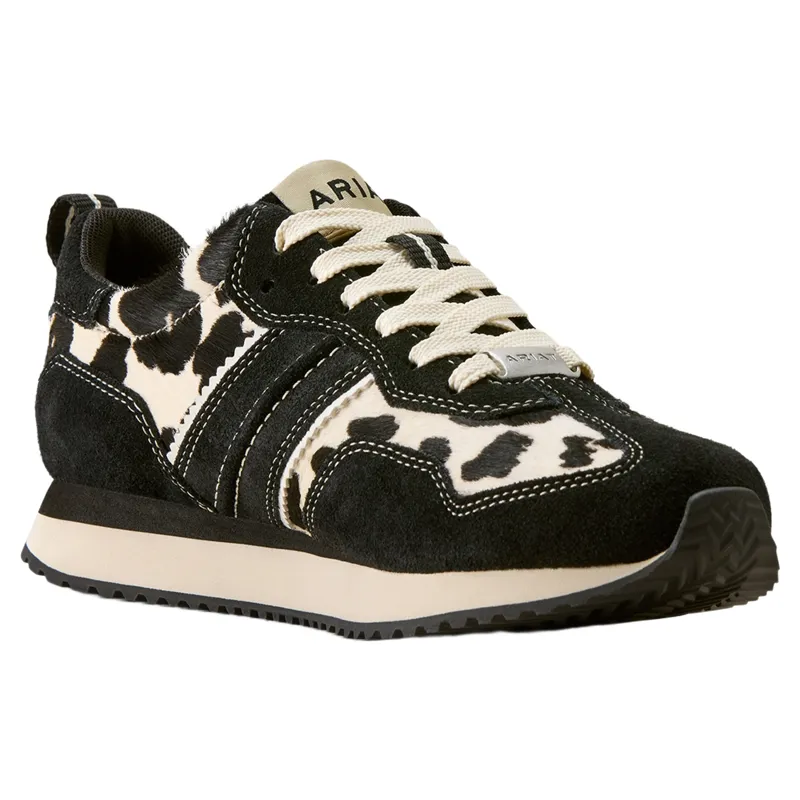 Ariat Ranch Runner Womens Trainers - Black/White Hair On-4