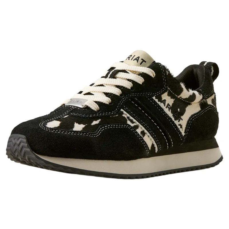Ariat Ranch Runner Womens Trainers - Black/White Hair On-5