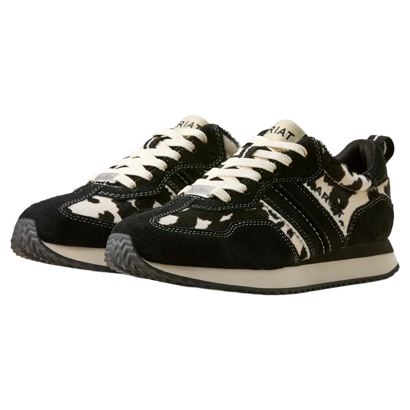 Ariat Ranch Runner Womens Trainers - Black/White Hair On-1