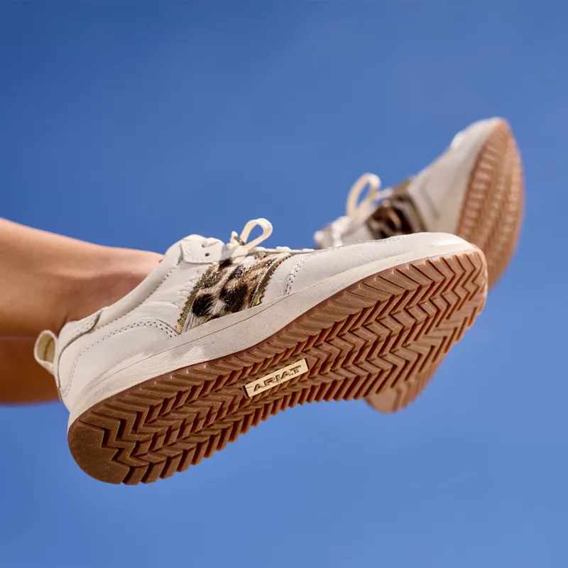 Ariat Ranch Runner Womens Trainers - Bright Cream/Leopard-2