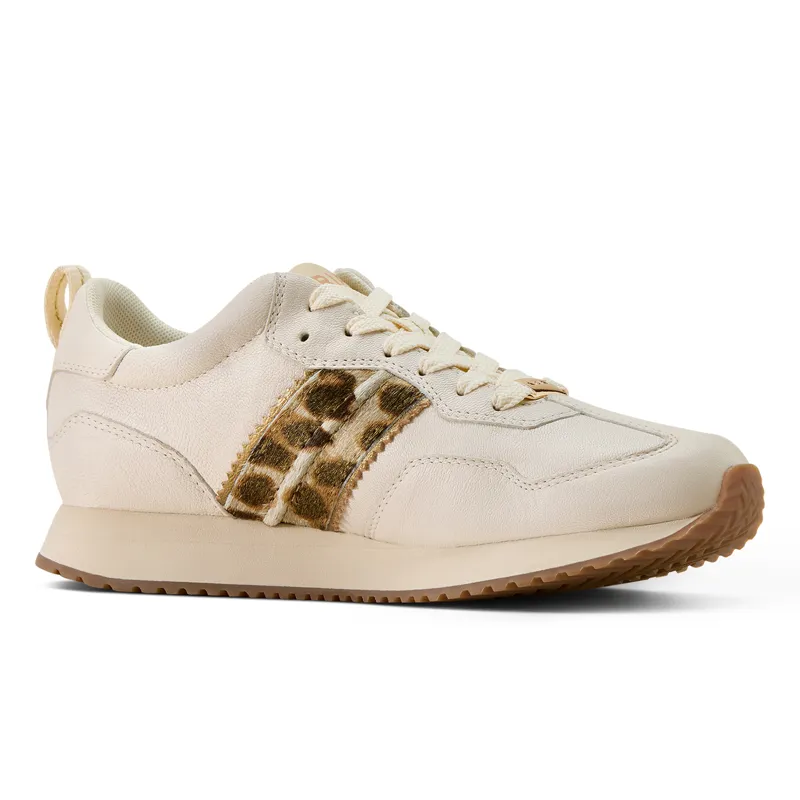 Ariat Ranch Runner Womens Trainers - Bright Cream/Leopard-6