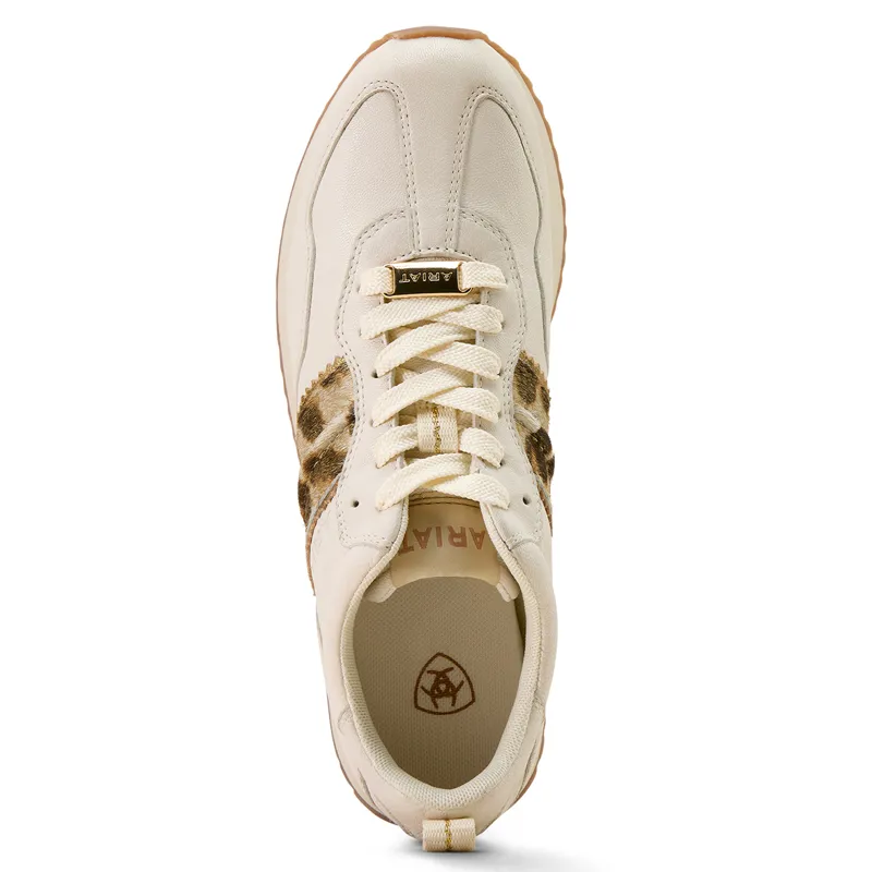 Ariat Ranch Runner Womens Trainers - Bright Cream/Leopard-5
