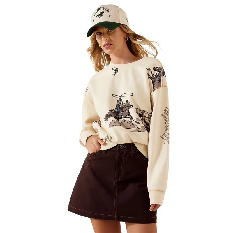 Ariat Rancher Womens Sweatshirt - Parchment-2