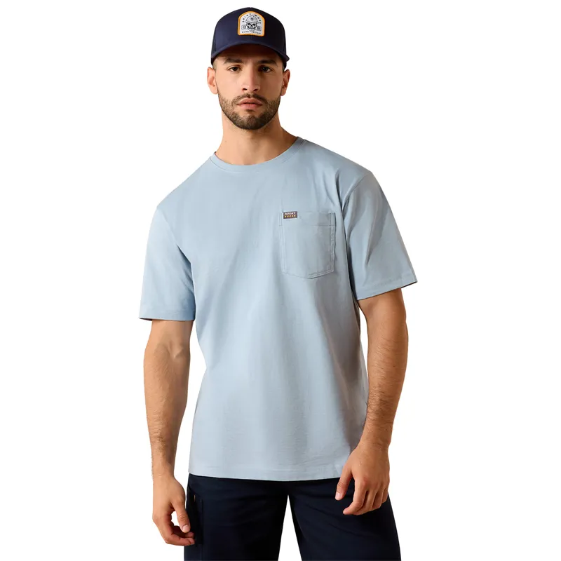 Ariat Rebar Cotton Strong Mens T-Shirt - Dusty Blue-1