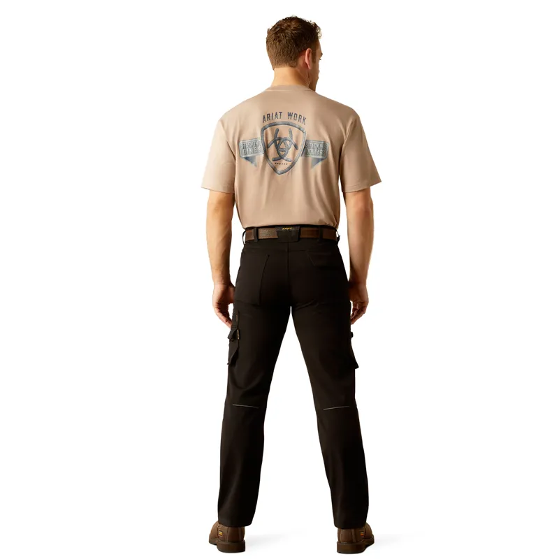 Ariat Rebar Cordura M7 Slim Dynamic Utility Straight Mens Work Trousers - Black-2