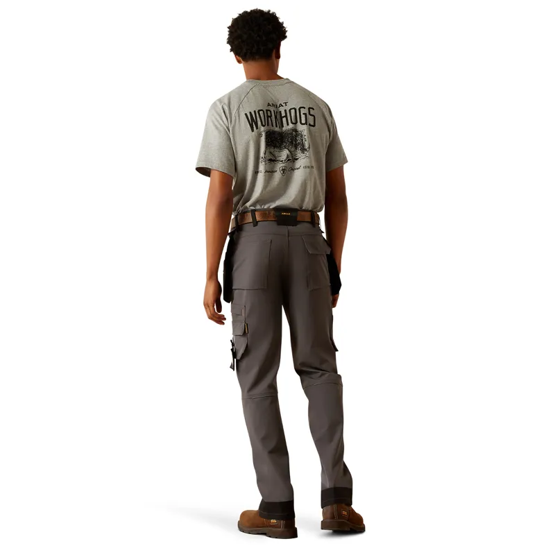 Ariat Rebar Cordura M7 Slim Dynamic Utility Straight Mens Work Trousers - Charcoal-3