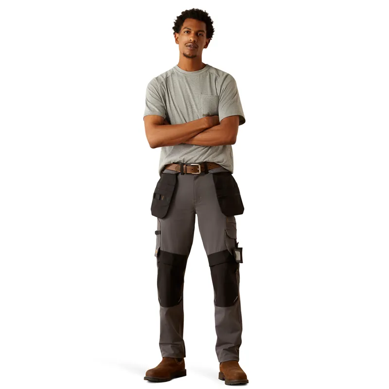 Ariat Rebar Cordura M7 Slim Dynamic Utility Straight Mens Work Trousers - Charcoal-1