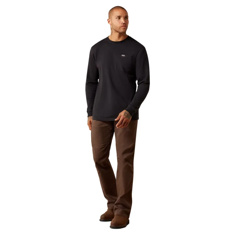 Ariat Rebar Cotton Strong Eagle Skull Mens Long Sleeve Tee - Black-6