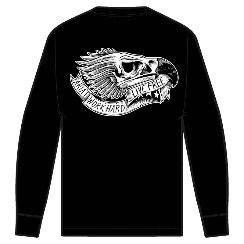 Ariat Rebar Cotton Strong Eagle Skull Mens Long Sleeve Tee - Black-2