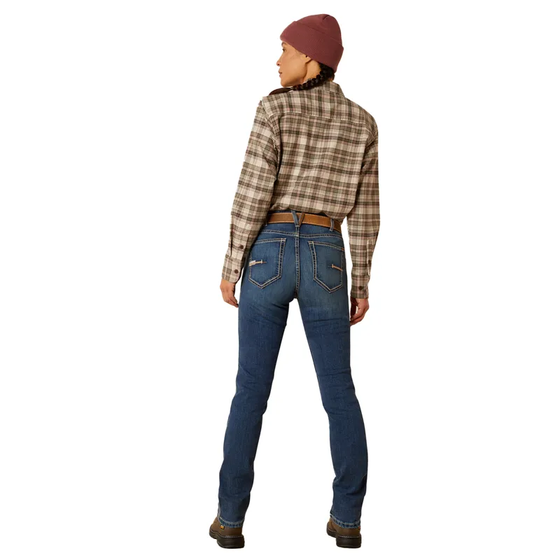 Ariat Riveter Rebar High Rise Womens Straight Leg Jeans - Blue-2