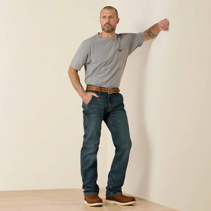 Ariat Rebar M7 Workhorse Slim DuraStretch Stackable Straight Leg Mens Jeans - McCoy-1