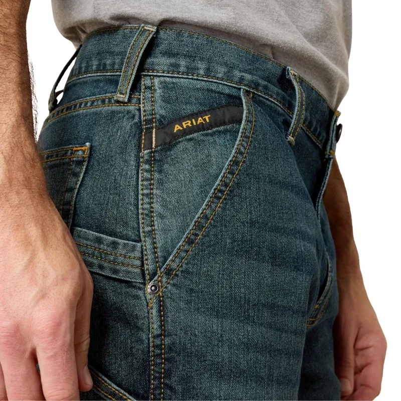 Ariat Rebar M7 Workhorse Slim DuraStretch Stackable Straight Leg Mens Jeans - McCoy-3