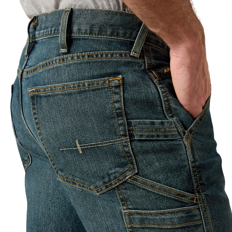 Ariat Rebar M7 Workhorse Slim DuraStretch Stackable Straight Leg Mens Jeans - McCoy-4