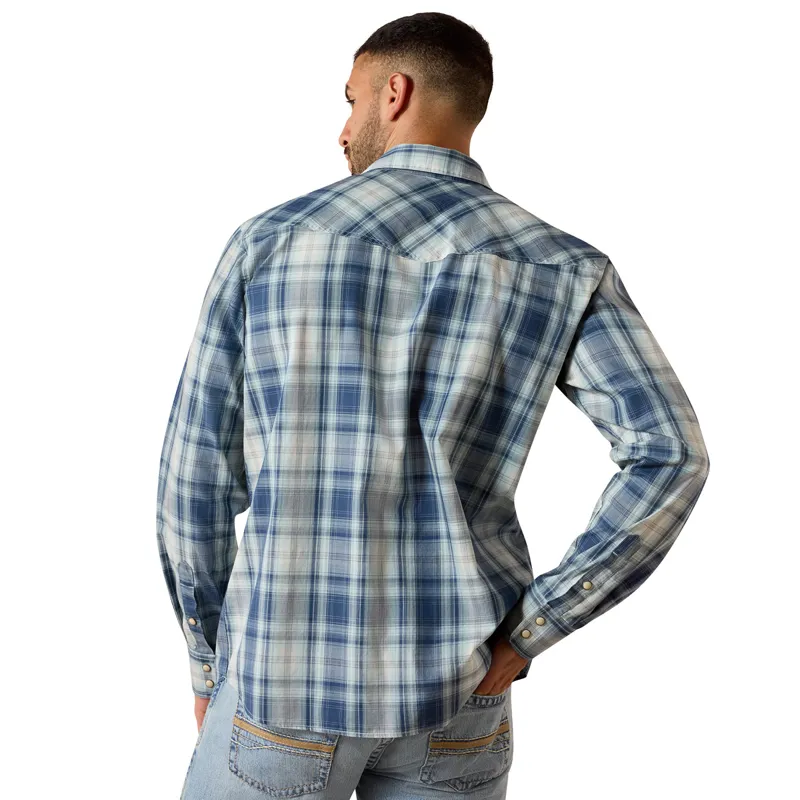Ariat Mens Retro Long Sleeve Shirt - Heathcliff/Blue-1