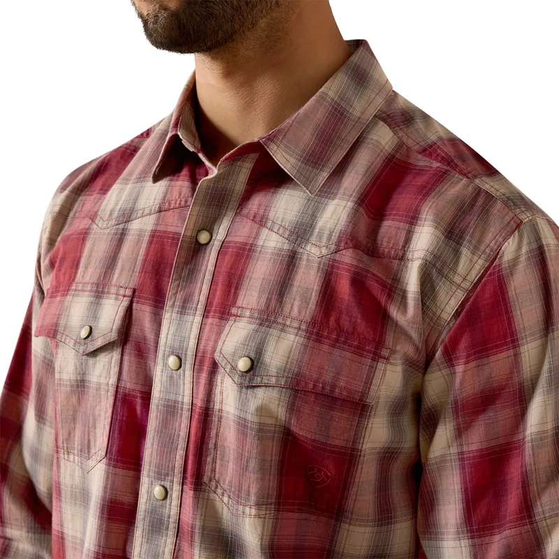 Ariat Mens Retro Long Sleeve Shirt - Hawthorne/Red-2