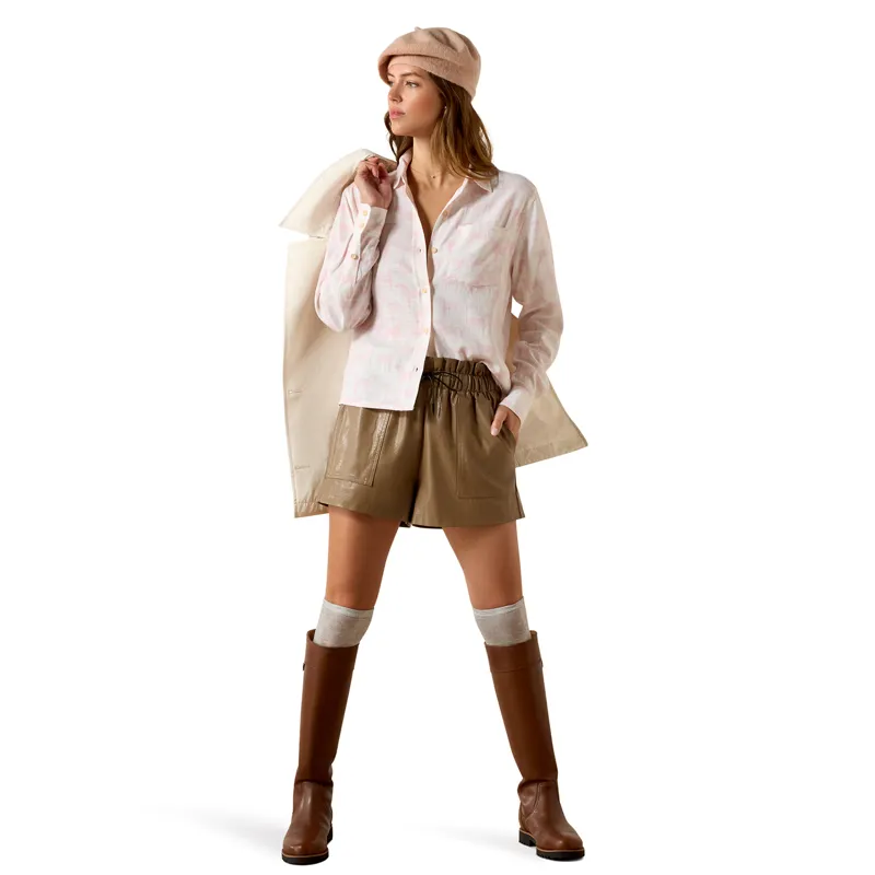 Ariat Country Rudford Womens Shirt - Icy Pink/Horse Print-4