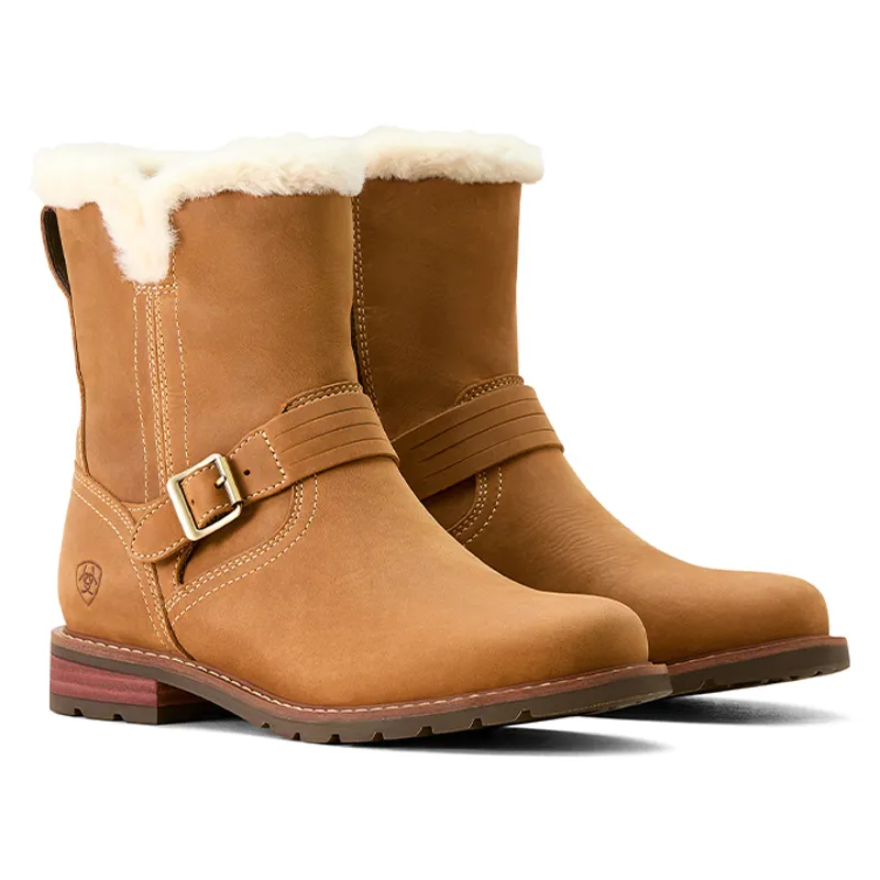 Ariat Savannah Sherpa Ladies Short Waterproof Boots - Carmel Tan-3