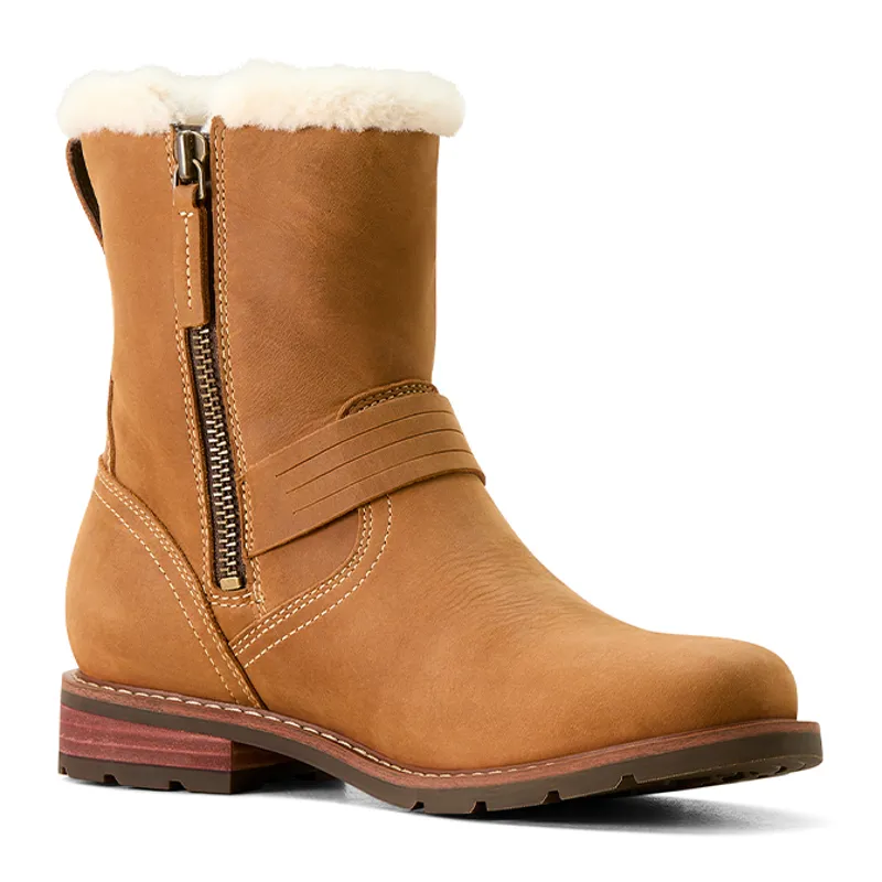 Ariat Savannah Sherpa Ladies Short Waterproof Boots - Carmel Tan-2