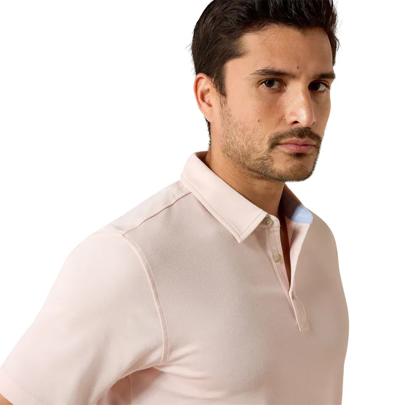 Ariat Country Shaldon Mens Polo Shirt - Icy Pink Heather-2