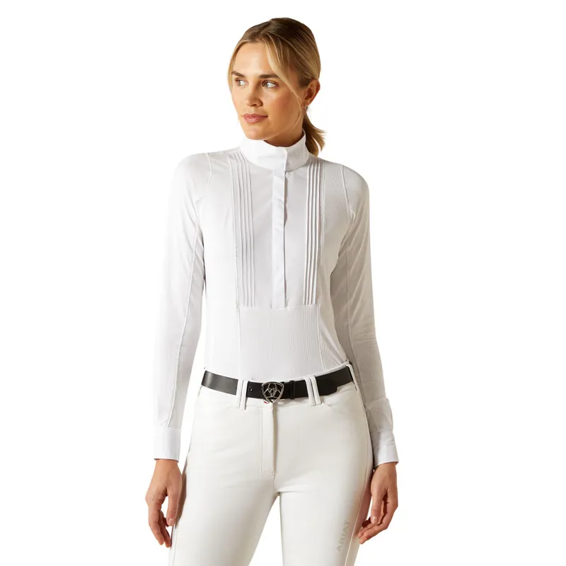Ariat Luxe 2.0 Long Sleeve Ladies Competition Shirt - White