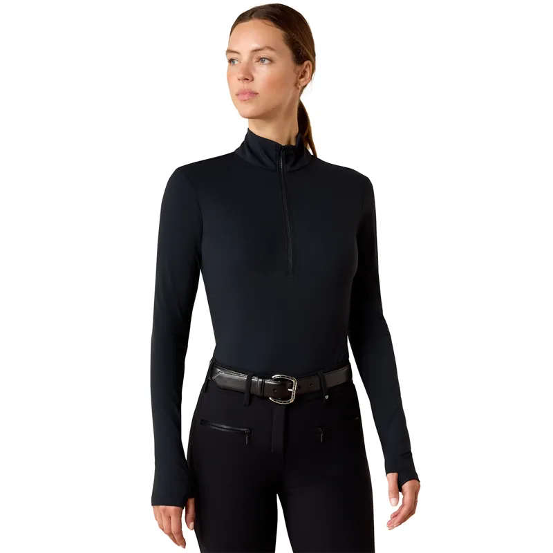 Ariat SolVeil Womens 1/2 Zip Base Layer - Black