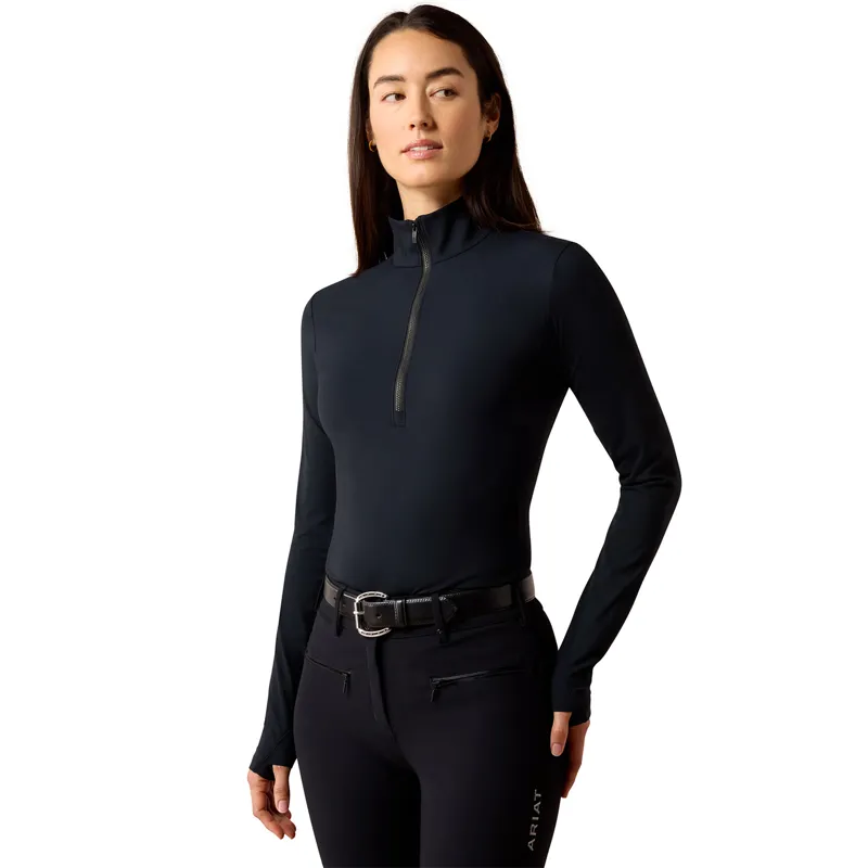 Ariat SolVeil Womens 1/2 Zip Base Layer - Black-3