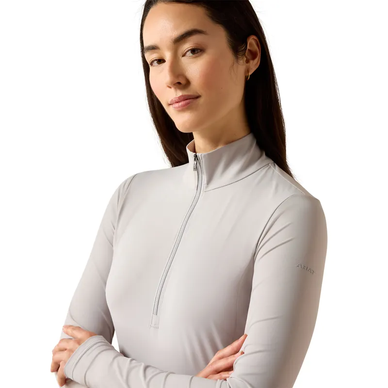 Ariat SolVeil Womens 1/2 Zip Base Layer - Show Grey-2