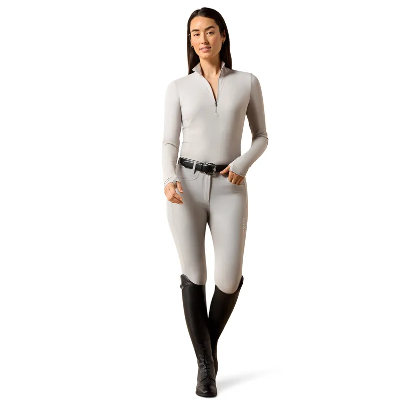 Ariat SolVeil Womens 1/2 Zip Base Layer - Show Grey-4