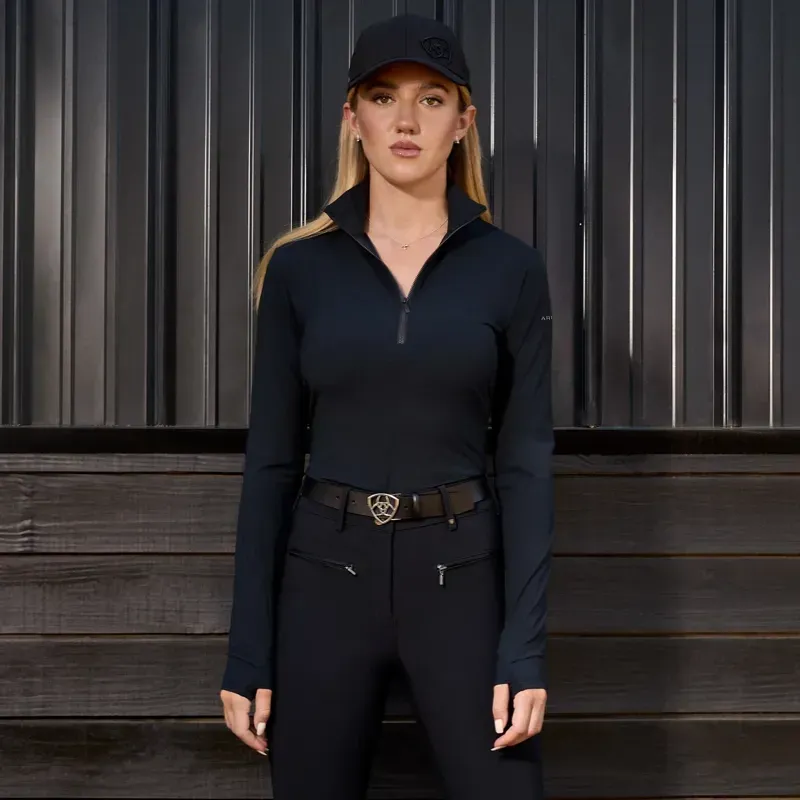 Ariat SolVeil Womens 1/2 Zip Base Layer - Black-6