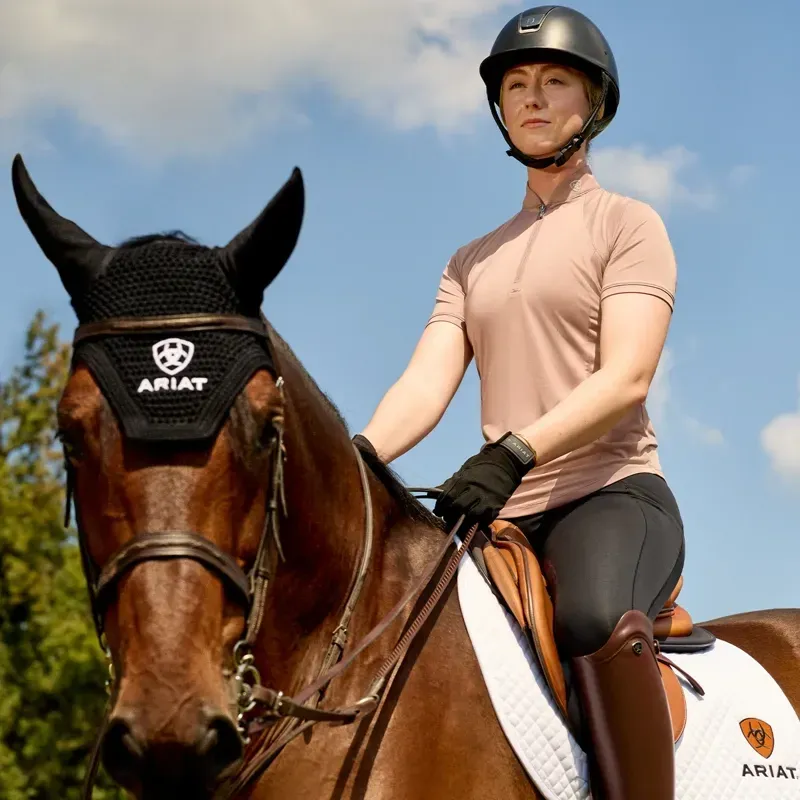 Ariat Soquel Womens Short Sleeve 1/4 Zip Baselayer - Antler-5