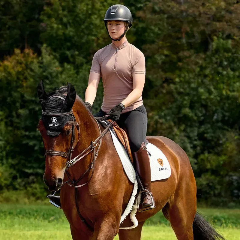 Ariat Soquel Womens Short Sleeve 1/4 Zip Baselayer - Antler-6