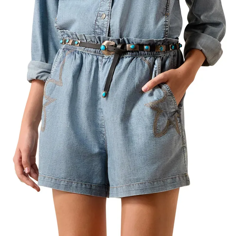 Ariat Summer Womens Denim Shorts - Marine Blue-1