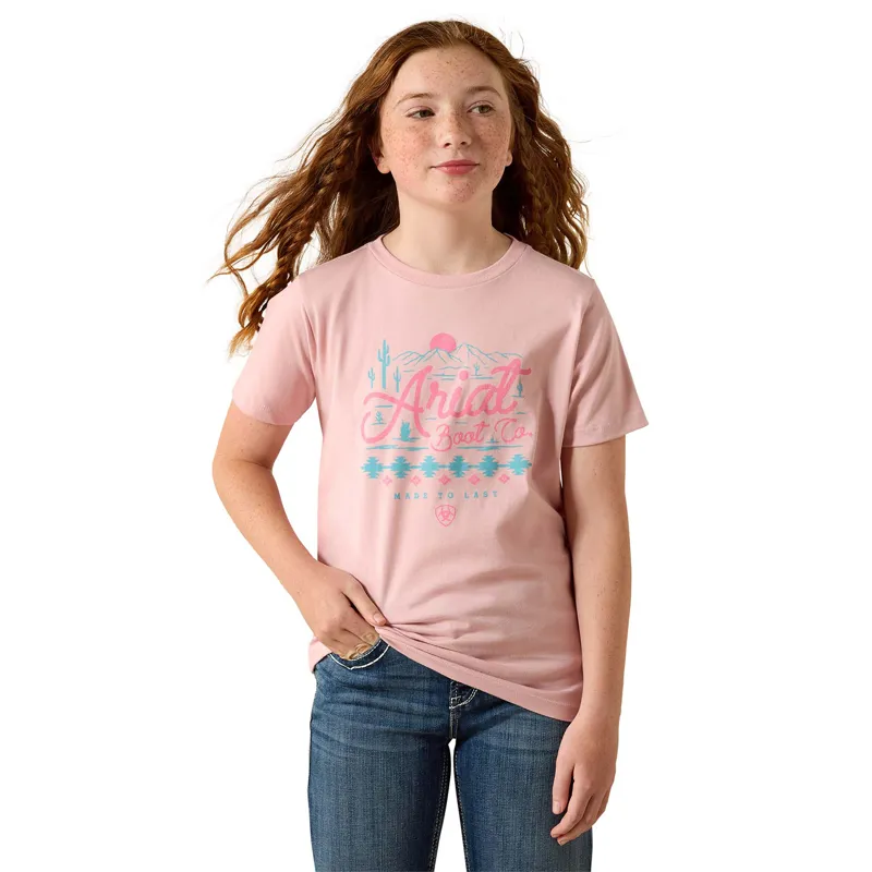 Ariat Southwest Sunset Junior Girls T-Shirt - Dusty Rose