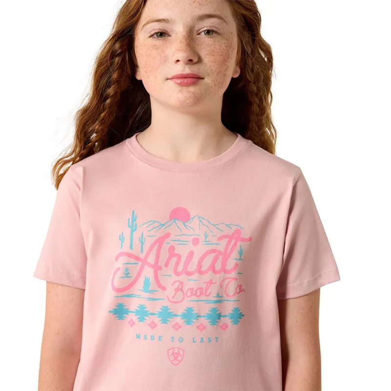 Ariat Southwest Sunset Junior Girls T-Shirt - Dusty Rose-2