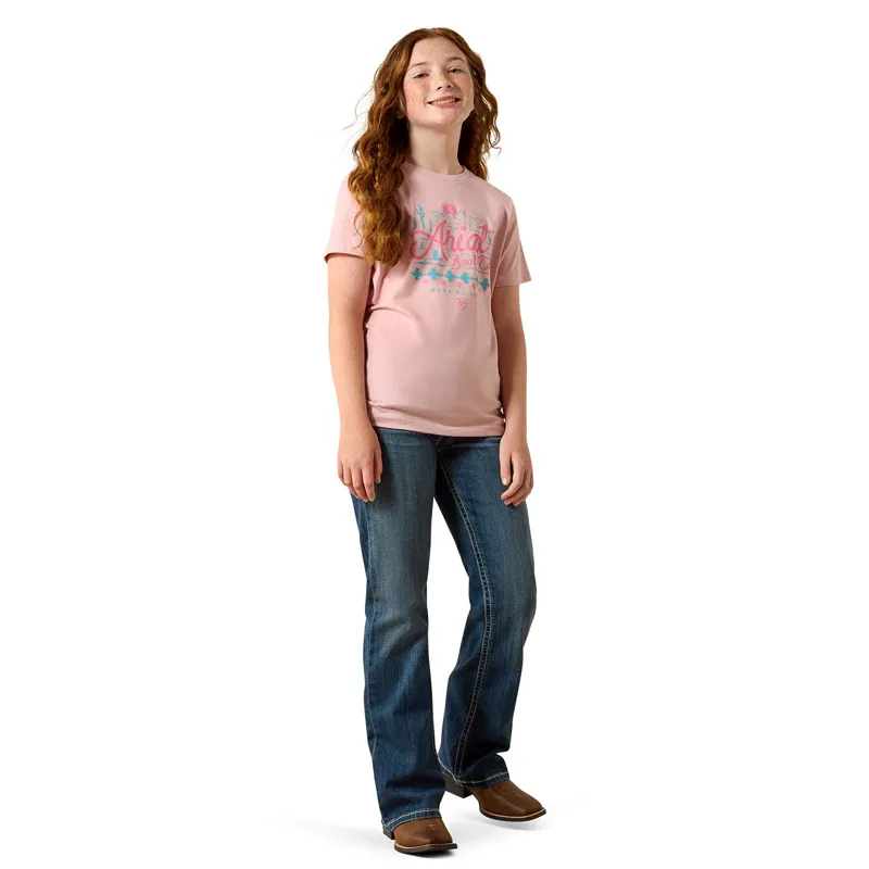 Ariat Southwest Sunset Junior Girls T-Shirt - Dusty Rose-3
